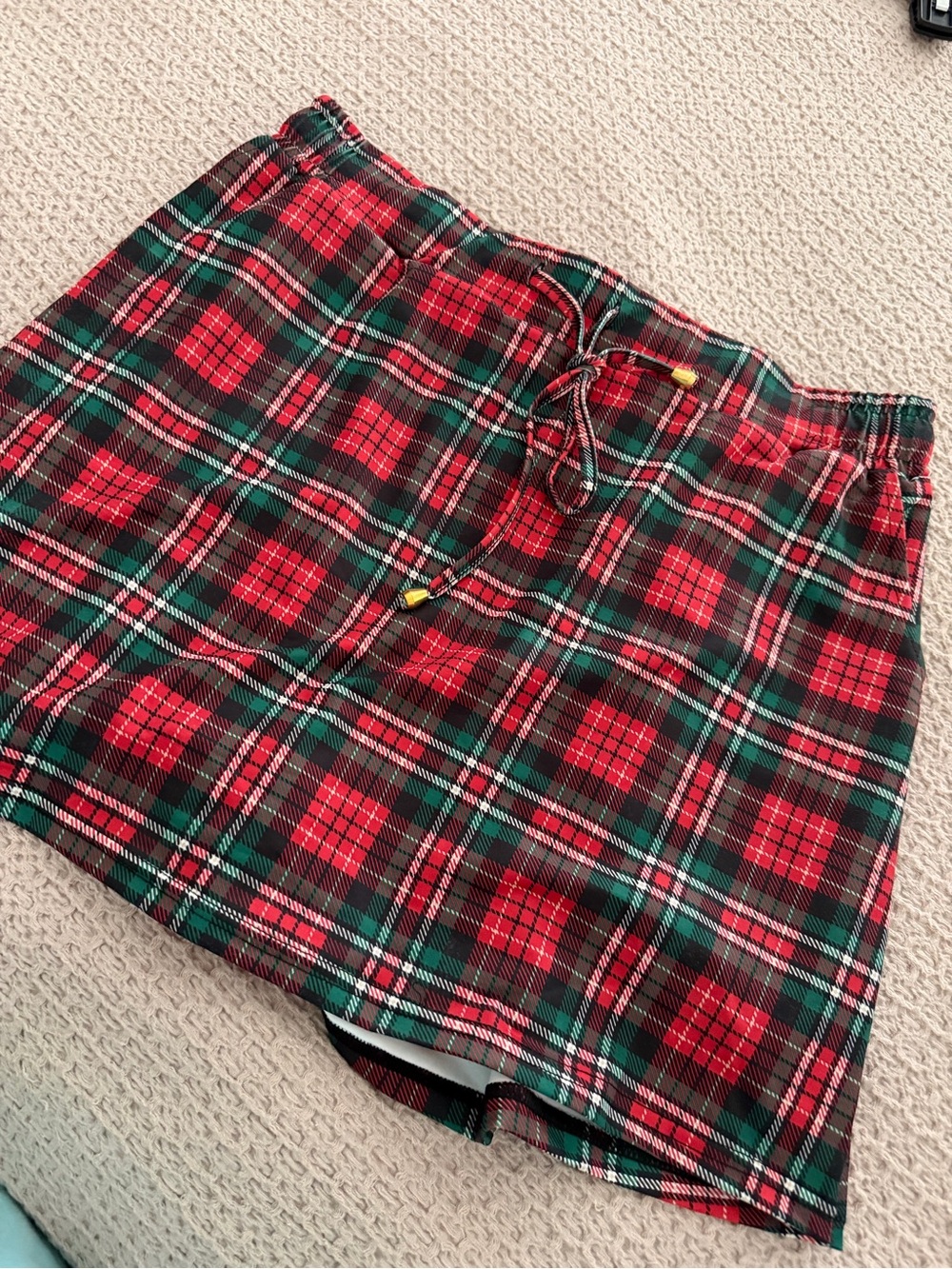 Red Plaid Drawstring skort - Picture 8 of 10